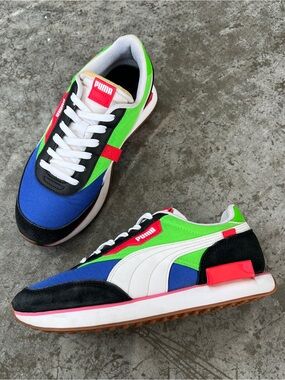 Puma Future Rider Play On Sneakers Multi-Color Retro Style Gum Sole Color-block